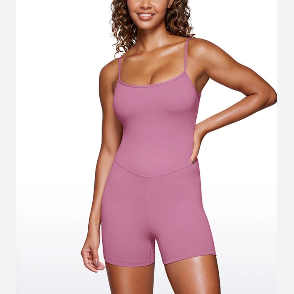CRZ Yoga Butterluxe Thin Strap Shorts Bodysuit 4'' Velvet Dust